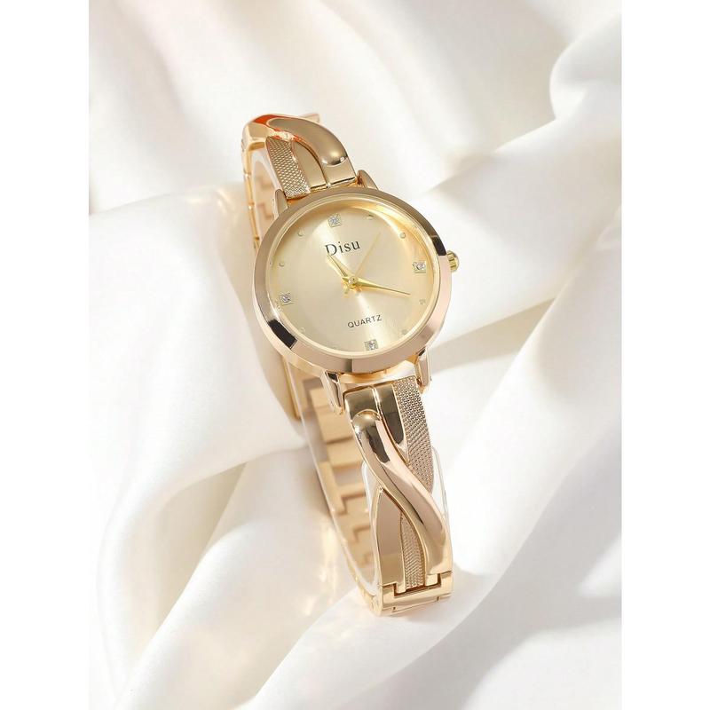 Stainless Steel Strap Ladies Watch, Classic And Versatile With Rhinestone Quartz Watch, Suitable For Daily Life As A Gift For Students Returning To School