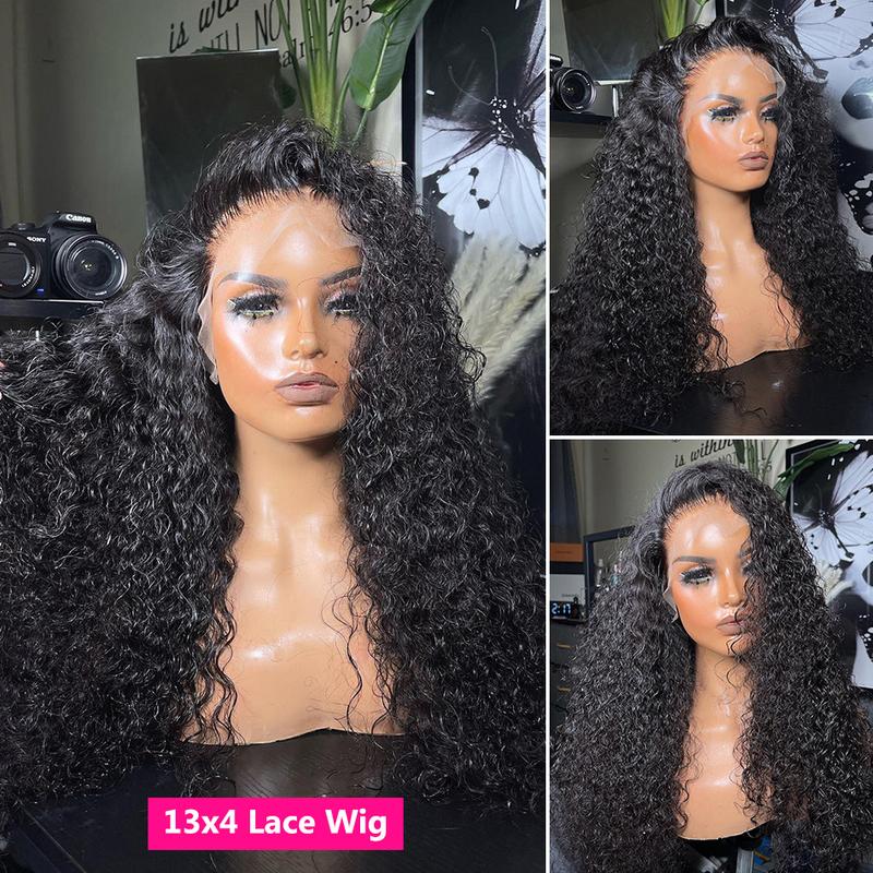 Bling Hair 12~32Inch Brazilian Kinky Culry 13x4 Transparent Lace Frontal Human Hair Wig Hair Pre-Plucked 180Density 4x4 Lace Closure Kinky Curly Hair Wigs For Women