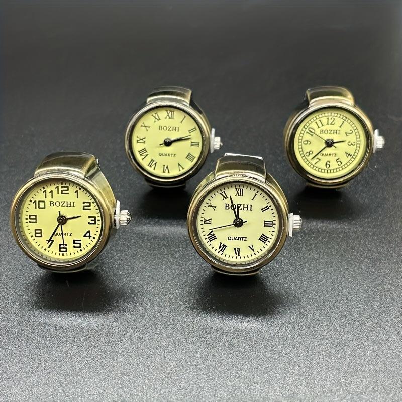 Vintage Mini Finger Ring Watch Roman Numenal Punk Quartz Watch Trendy Couple Finger Ring Watches Accessories