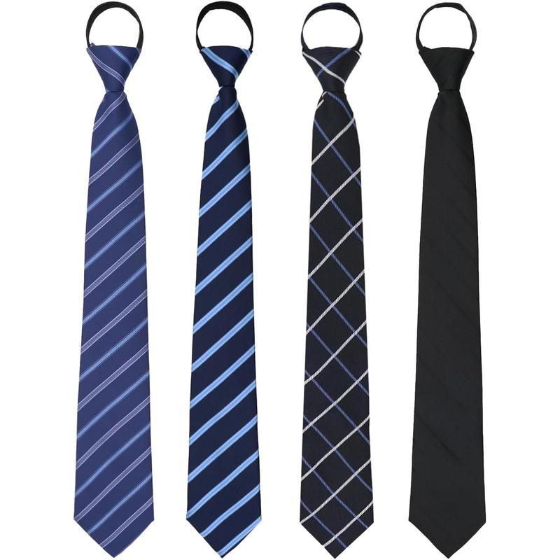 Mens Ties Zipper Ties for Men, Pre-Tied Men's Neckties Adjustable Mens Ties Pack for Wedding Work Party Graduation