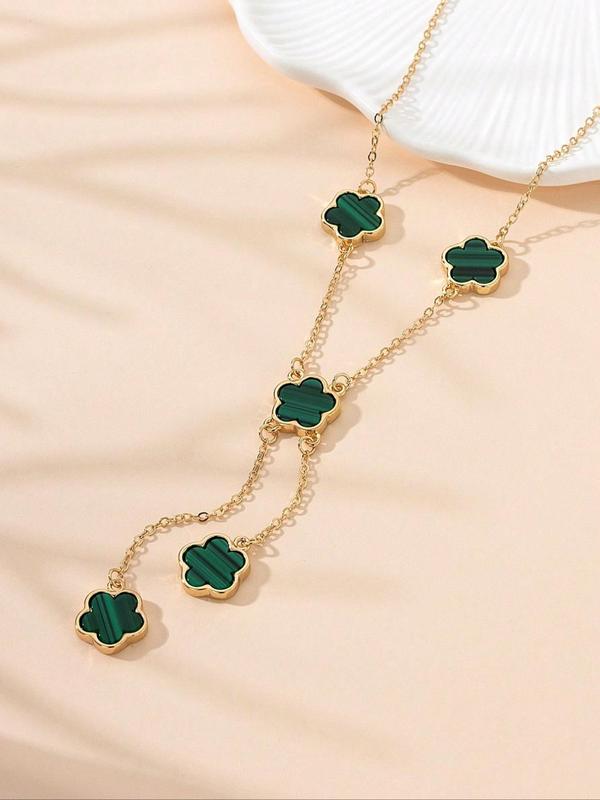 Elegant Flower Detail Pendant Necklace for Gift, Alloy Cute Matching Necklace Jewelry for Women, Gorgeous Classic Accessories for Daily Wear & Party