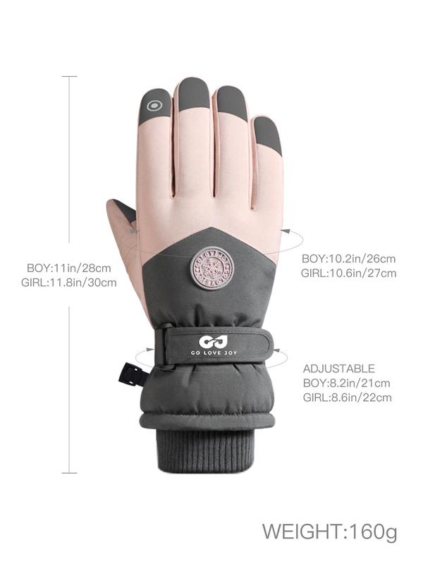 Windproof Ski Gloves, Touch Screen Warm Gloves for Outdoor Cycling Hiking, Unisex Outdoor Sports Gloves for Fall & Winter