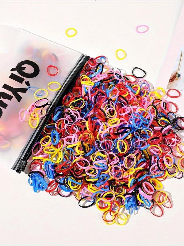 Simple Basic Plain High Stretch Rubber Hair Tie, 1000pcs Small Hair Rope Scrunchies, Fashion Ponytail Holder Hair Accessories for Women Girls