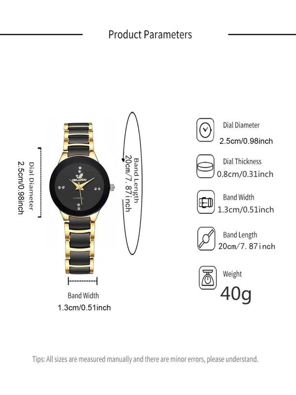 Women's Business Round Dial Analog Quartz Couple Watch As Gifts, Fashion Trendy Wristwatch, Outfit for Men Women Girl Gifts without Box