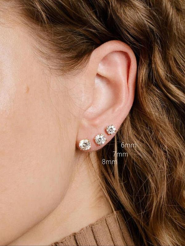 Elegant Rhinestone Decorated Stud Earrings, Exquisite Trendy Stud Earrings Back To School, Chic Gorgeous Vintage Jewelry As Gift for Girlfriend, Luxury Jewelry for Women Summer 2024, Beach Accessories 2024