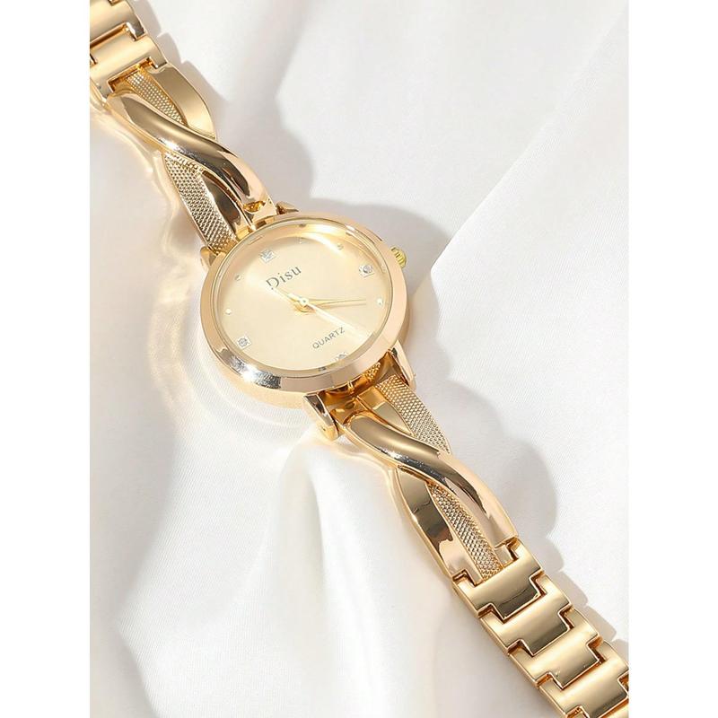 Stainless Steel Strap Ladies Watch, Classic And Versatile With Rhinestone Quartz Watch, Suitable For Daily Life As A Gift For Students Returning To School