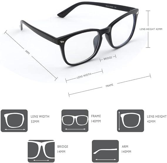 2 Pack，Computer Glasses，Fashion Glasses for Women and man（black+white）