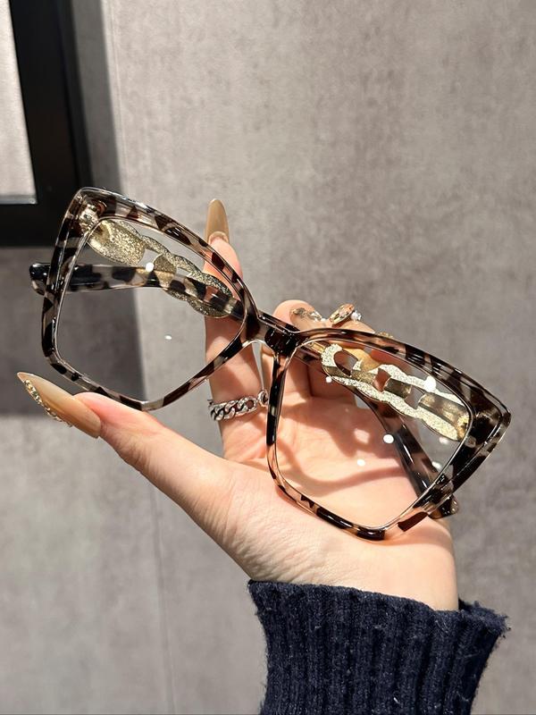 Unisex Vintage Cat Eye Frame Eyeglasses, Trendy Casual Eyeglasses for Everyday Use, Fashion Accessories for Outdoor Activities