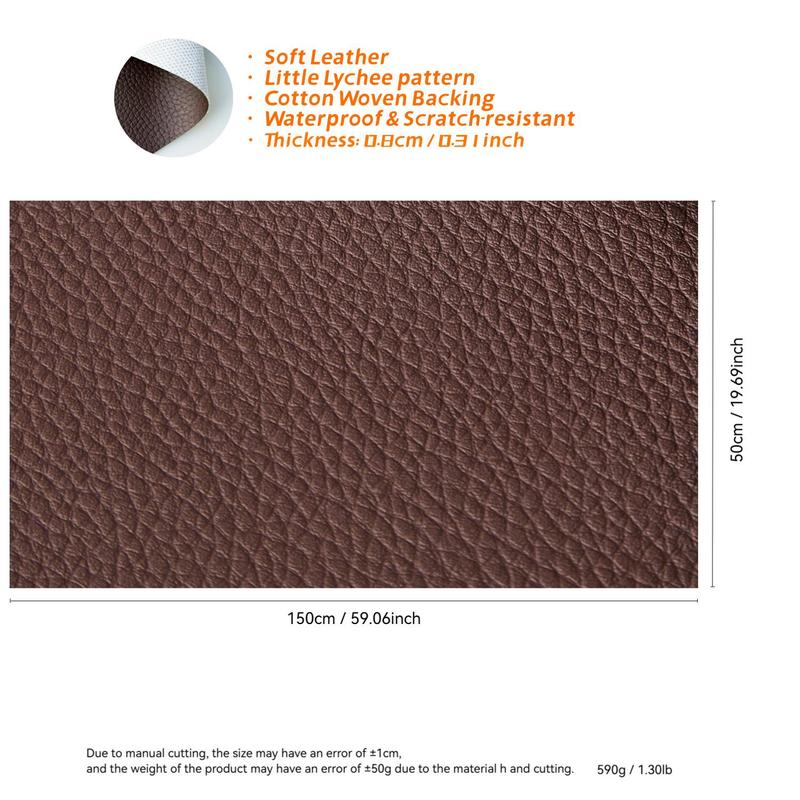 Artificial Leather with Self-adhesive Lychee Pattern, 1 Roll Scratch-resistant & Wear-resistant Soft Imitation Leather, Suitable for DIY Sofa