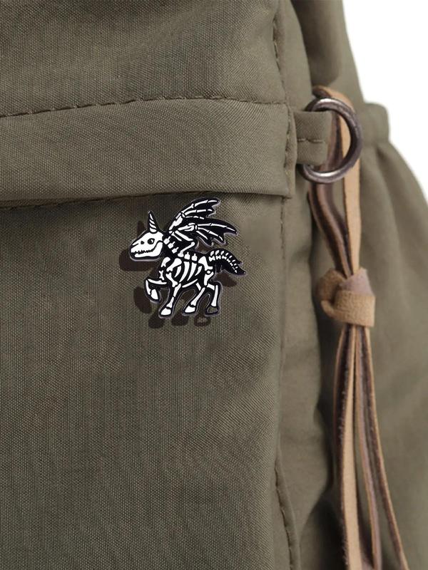 Cute Skeleton Unicorn Design Brooch, Fashion Alloy Badge for Clothes, Enamel Pin Suitable for Backpacks, Jeans, Scarves, Hats Decoration, Casual Alloy Accessory for Men & Women