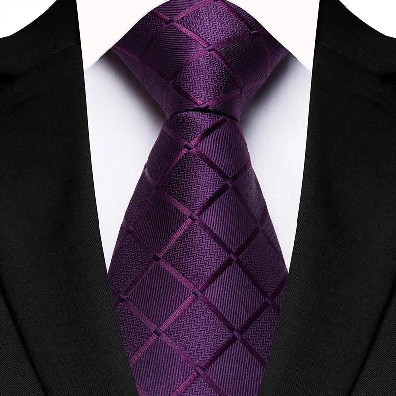 Luxury 8CM Mens Necktie Plaid & Checks Ties For Man Groom Groomsman Jacquard Woven Ascot Formal Business Party Accessories