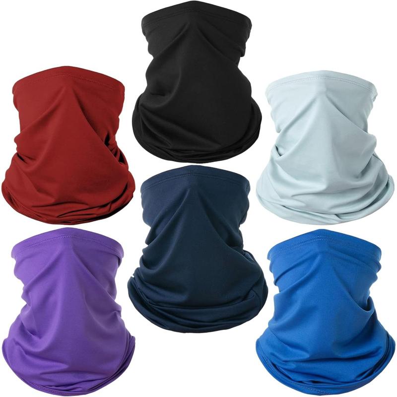 6 Pack Neck Gaiter Balaclava Bandana Gator Face Mask Scart Cover Breathable Sun Protection Headwear for Men Women