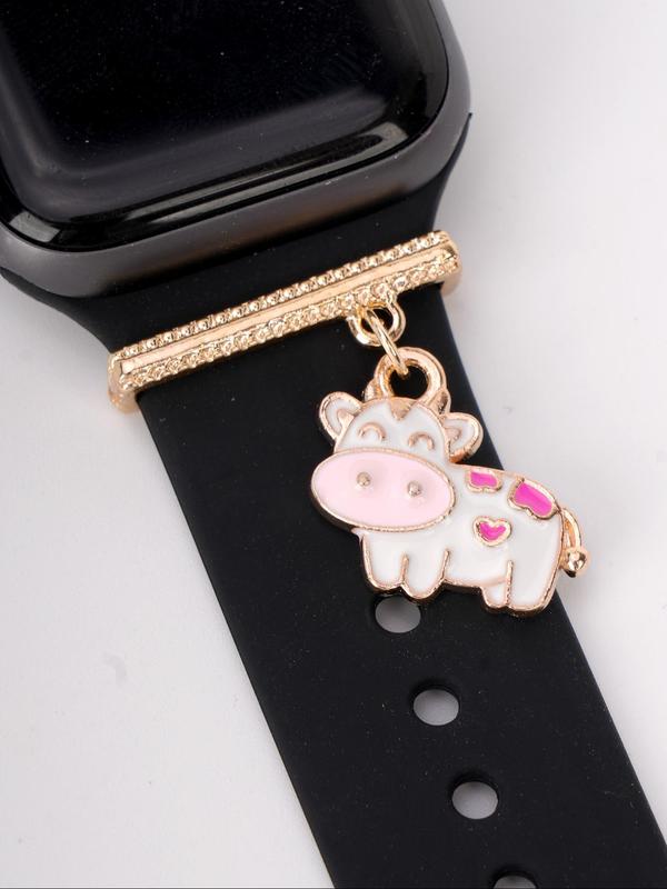 Cute Cartoon Cow Design Watch Band Decoration, Fashionable Watch Band Charm for Women & Girls, Trendy All-match & Exquisite Watch Band Accessories for Birthday Gift