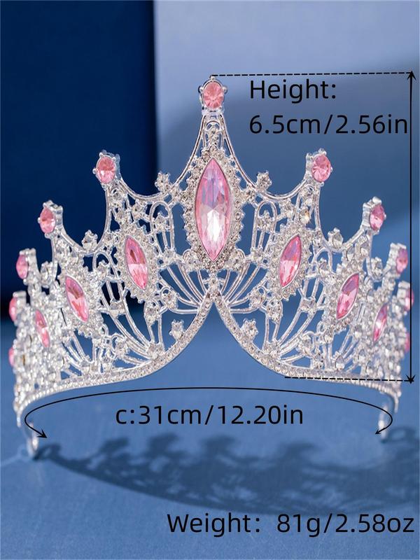 Women's Vintage Artificial Crystal Tiara, Elegant Rhinestone Decor Crown, Luxurious Women's Wedding Headpiece For Wedding Party Formal Occasions