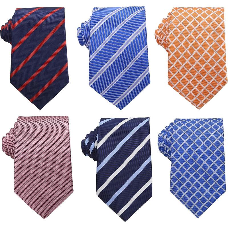 6 Count Classic Men's Silk Tie Necktie Woven Neck Ties