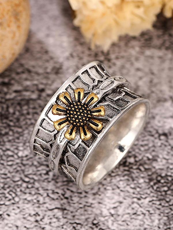 Fashion Flower Design Cuff Ring, New Fashion Accessories for Women & Girls, Casual Jewelry for Party, Daily Clothing Decor, Trendy All-match & Exquisite Jewelry for Birthday Gift