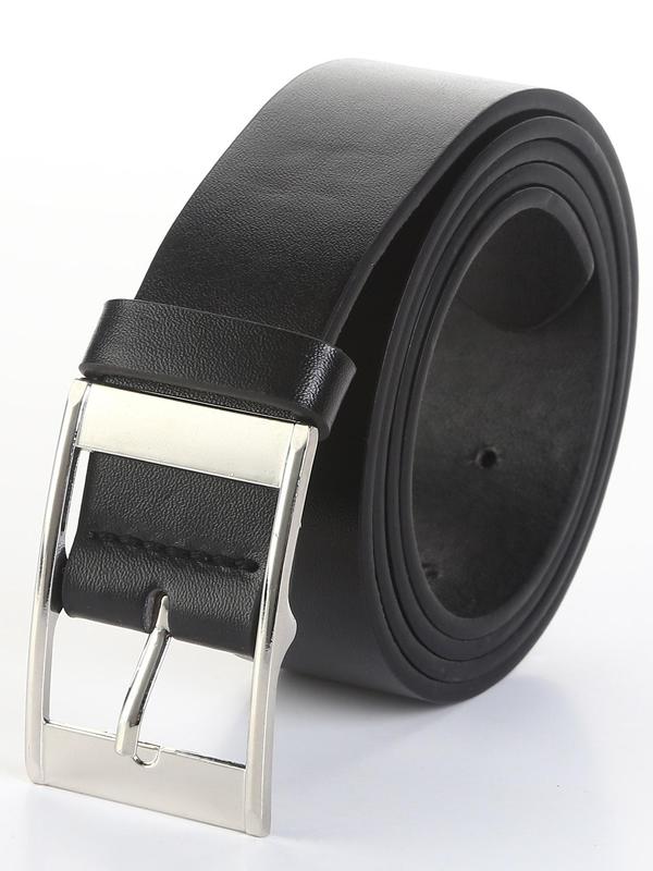 Casual Men's Plain Color Pu Buckle Belt As Gift, Hot Fashion Belt for Party, Daily Clothing Decor, Trendy All-match & Exquisite Belt