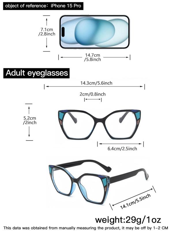 Trendy Fashion Tortoiseshell Print & Colorblock Eyeglasses, Casual Square Frame Eyeglasses for Work, Daily Clothing Decor, Perfect for Students Daily Use