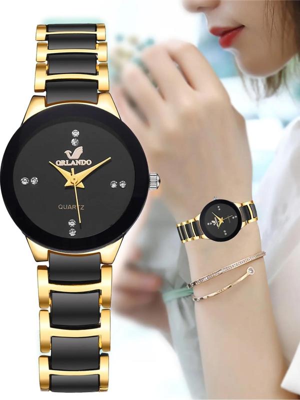 Women's Business Round Dial Analog Quartz Couple Watch As Gifts, Fashion Trendy Wristwatch, Outfit for Men Women Girl Gifts without Box