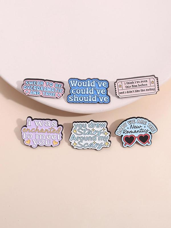 Creative Letter Design Brooch, Fashionable Enamel Pin Suitable for Backpacks, Jeans, Scarves, Hats Decoration, Trendy All-match & Exquisite Brooch for Birthday Gift