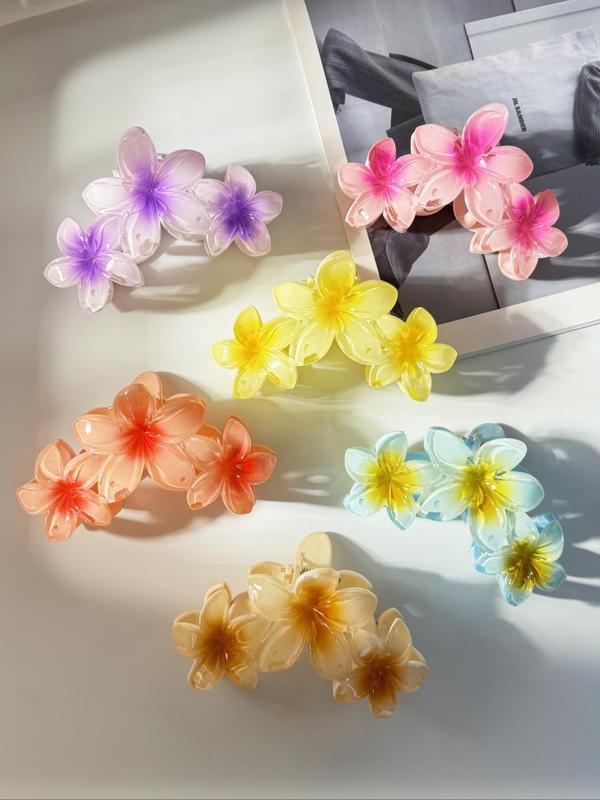 Cute Flower Design Mini Hair Claws, Casual and Versatile Hair Accessories for Women, Minimalist Headwear Suitable for Thick Hair