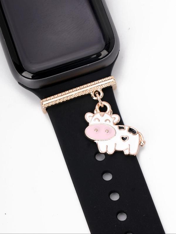 Cute Cartoon Cow Design Watch Band Decoration, Fashionable Watch Band Charm for Women & Girls, Trendy All-match & Exquisite Watch Band Accessories for Birthday Gift