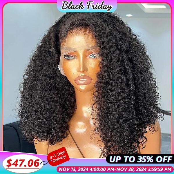 Bling Hair 12~32Inch Brazilian Kinky Culry 13x4 Transparent Lace Frontal Human Hair Wig Hair Pre-Plucked 180Density 4x4 Lace Closure Kinky Curly Hair Wigs For Women