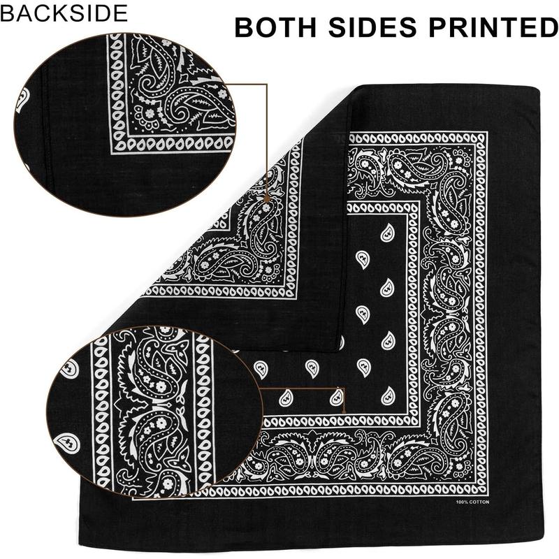 Cotton Bandanas for Men  Women Paisley Cowboy Bandana Handkerchiefs for Hair 22x22 New Releases-