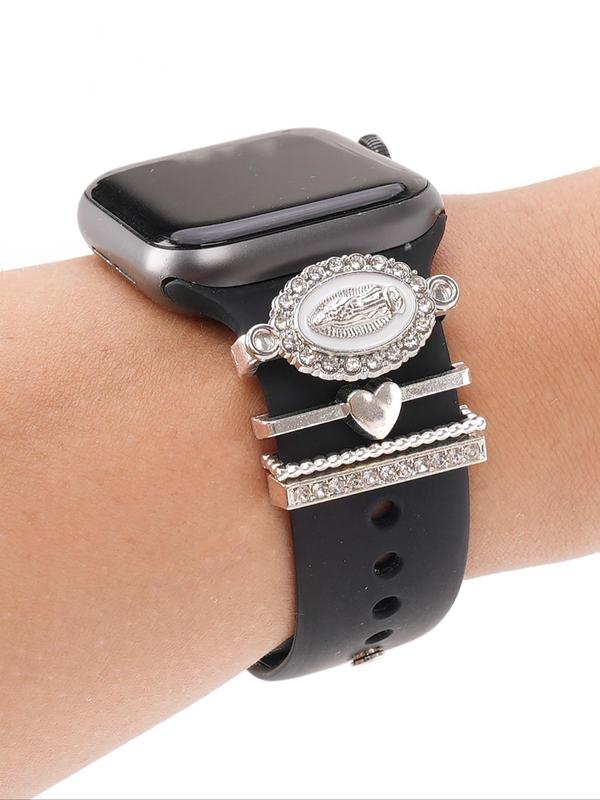 Sparkling Rhinestone Decorated Watch Band Decoration Ring, Virgin Mary Watch Band Decorations for Apple Watch Bands Accessories Series, Exquisite Watch Accessories for Birthday Gift