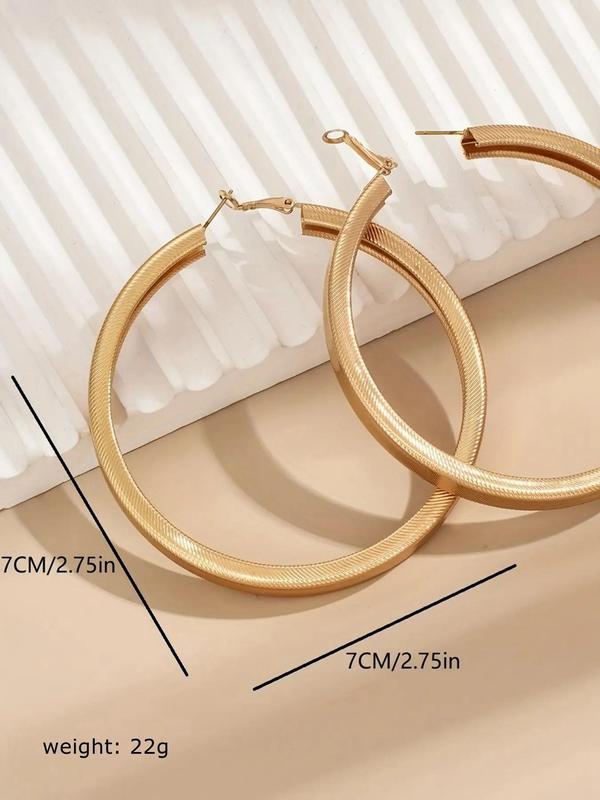 Women's Punk Style Minimalist Hoop Earrings, Trendy Exaggerated Round Shape Hoop Earrings, Chic Gorgeous Jewelry As Gift for Girlfriend for Party Decor