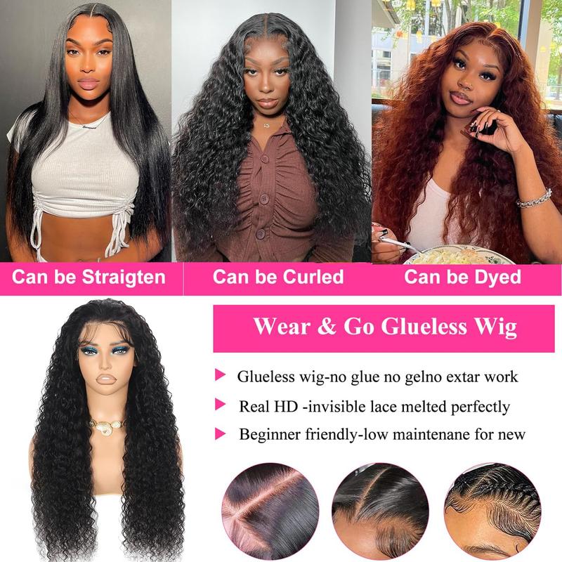 Glueless Wig Human Hair Deep Wave Human Hair Wigs 6x4 5x5 Pre Cut Lace Wig Brazilian Human Hair Wigs Ready To Wear Lace Closure Wigs for Women 180 Density