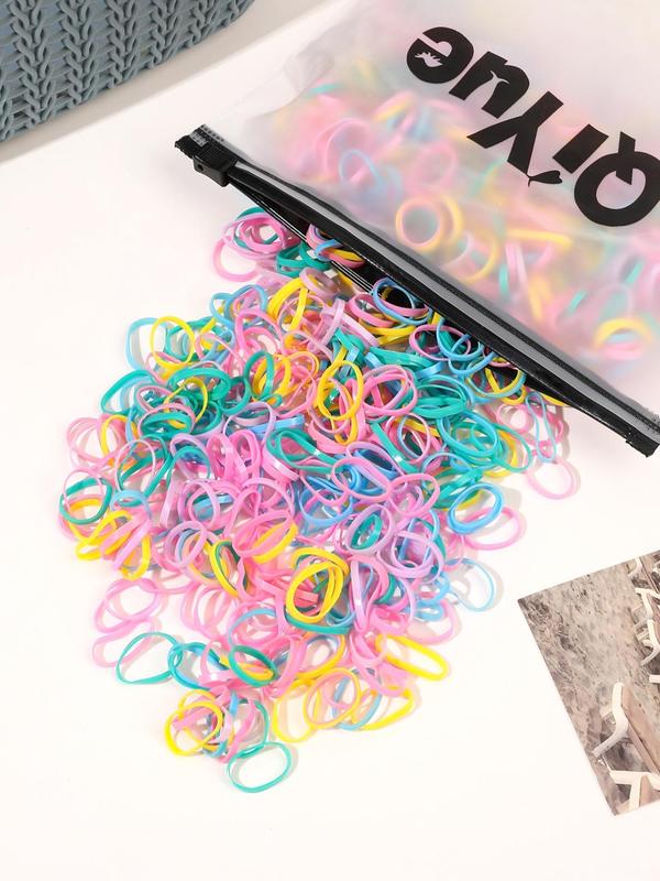 Simple Basic Plain High Stretch Rubber Hair Tie, 1000pcs Small Hair Rope Scrunchies, Fashion Ponytail Holder Hair Accessories for Women Girls