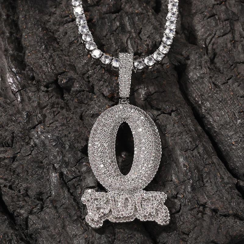 KingVon The same (exclusive to iron powder) English letter O-type BLOCK Zircon pendant Zircon pendant