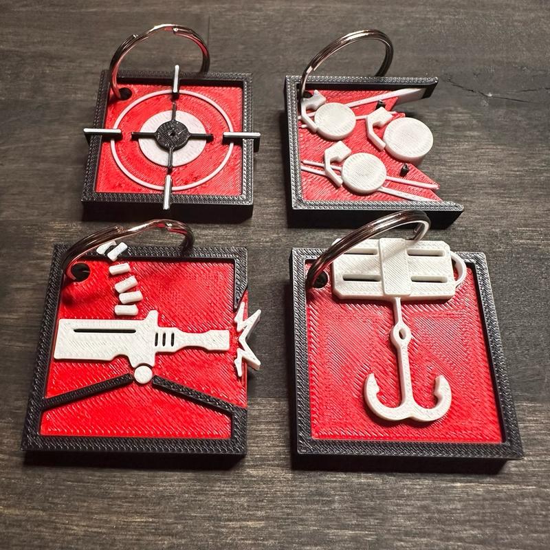 3D printed operator icon keychains