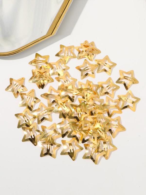 Hollow Star Design Hair Clips, Fashion Alloy Hair Accessories, Fixed Hair Clips for Fine Hair & Bangs, Casual And Versatile Accessories for Women and Girls, Halloween Accessories