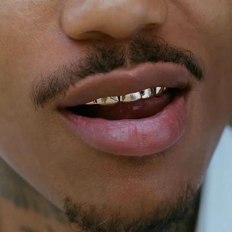 Gold Tooth Cap, 1 Set Hip Hop Top Bottom Teeth Cap for Men and Women, Gold Grillz Decoration Party Accessories, Costumes, Home Decor