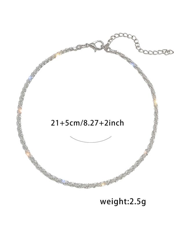 Fashion Glitter Design Anklet for Women, 2024 New Trend Jewelry for Daily Clothing Decor, Party, Minimalist Aesthetic Jewelry Gift for Her