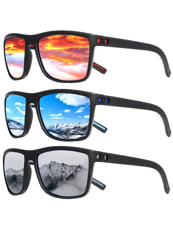 HD Polarized Square Frame Sunglasses, 2024 Summer Trendy Casual Sunglasses for Everyday Use, Fashion Accessories for Outdoor Activities, Sunglasses for Women & Men