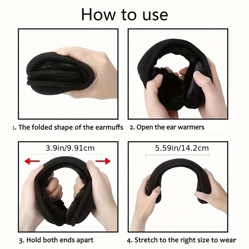 Winter Fluffy Earmuffs, 1 Count Outdoor Cycling Skiing Protective Gear, Foldable Thick Warmth Protector for Men & Women