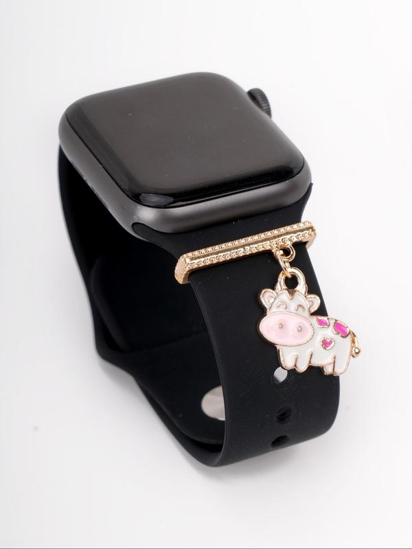 Cute Cartoon Cow Design Watch Band Decoration, Fashionable Watch Band Charm for Women & Girls, Trendy All-match & Exquisite Watch Band Accessories for Birthday Gift