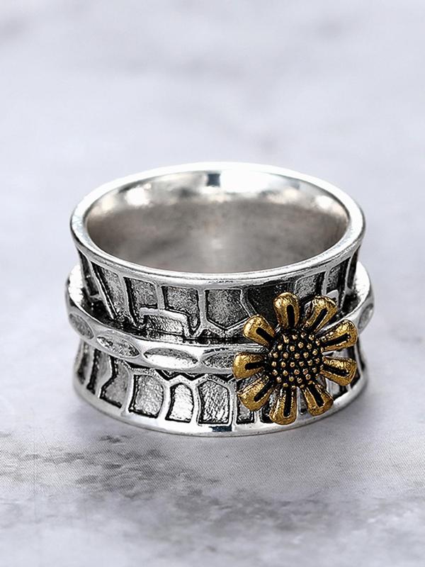 Fashion Flower Design Cuff Ring, New Fashion Accessories for Women & Girls, Casual Jewelry for Party, Daily Clothing Decor, Trendy All-match & Exquisite Jewelry for Birthday Gift