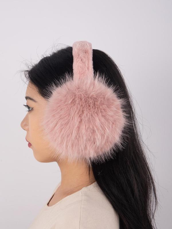 Women's Solid Color Fashion Large Fluffy Plush Earmuffs, Casual Simple Plain Color Soft Comfortable Ear Cover, Elegant All-match Warm Ear Cover for Winter