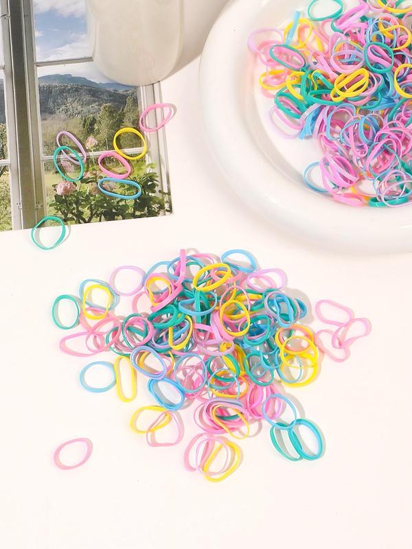 Simple Basic Plain High Stretch Rubber Hair Tie, 1000pcs Small Hair Rope Scrunchies, Fashion Ponytail Holder Hair Accessories for Women Girls