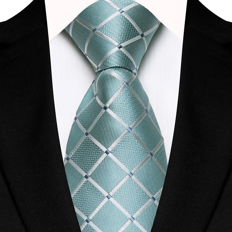 Luxury 8CM Mens Necktie Plaid & Checks Ties For Man Groom Groomsman Jacquard Woven Ascot Formal Business Party Accessories