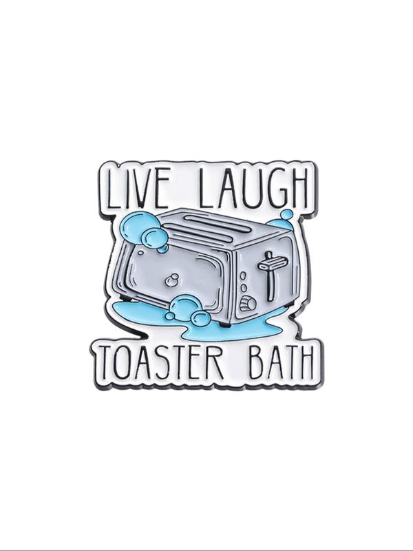 Cartoon Toaster Design Brooch, Letter Pattern Enamel Pin, Clothes Accessories for Men & Women, Perfect for Backpacks, Jeans, Scarves, Hats Decoration