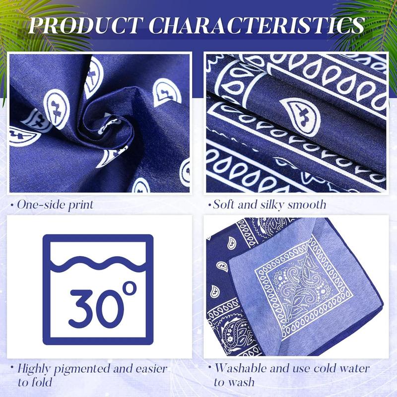 30 count Bandanas Bulk Paisley Bandanas Unisex  Wrap Scarf Cowboy Bandanas Headband Handkerchief for Women Men