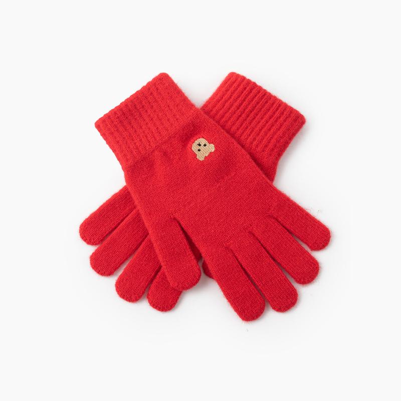 Cider [6 colors, One Size] Bear Decor Touchscreen Gloves