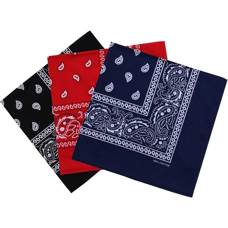 Cotton Bandanas for Men  Women Paisley Cowboy Bandana Handkerchiefs for Hair 22x22 New Releases-