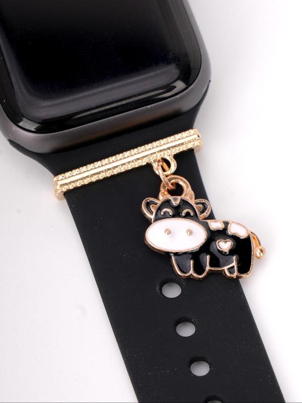 Cute Cartoon Cow Design Watch Band Decoration, Fashionable Watch Band Charm for Women & Girls, Trendy All-match & Exquisite Watch Band Accessories for Birthday Gift