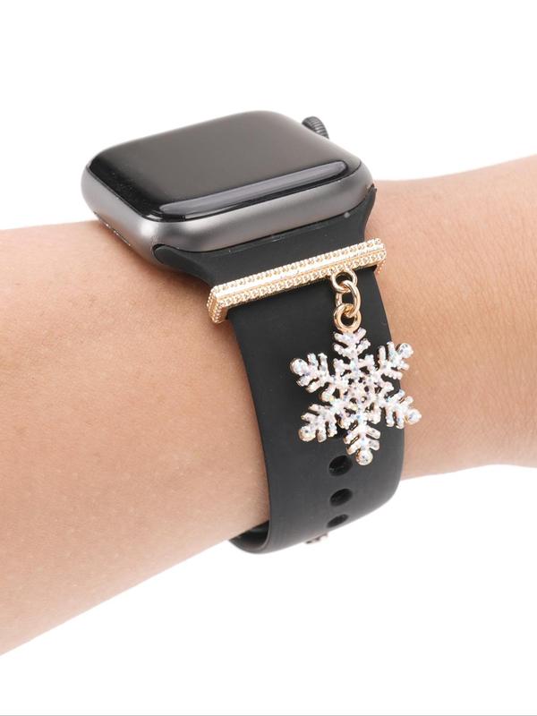 Snowflake Design Charm Watch Band Decoration, Watch Band Decoration, Watch Strap Accessories for Women & Girls, Creative Watch Accessories